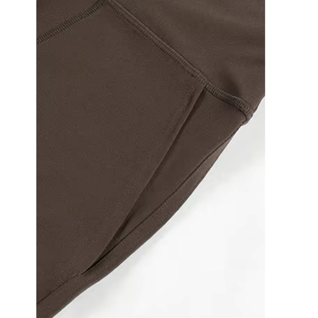 High-Waisted Wide-Leg Modest Active Pants with Drawstring & Slant Pockets